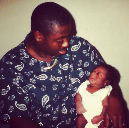 RJ Cyler's childhood photo with his father Ronald Siler.